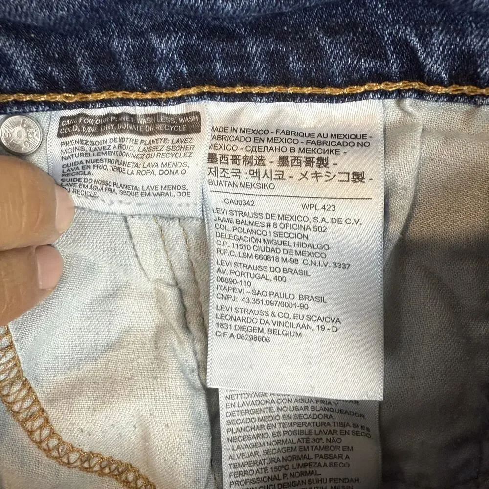 Levi's 514 Jeans Mens 36x32 Blue Denim Stretch Medium Wash Mid-Rise Straight Fit